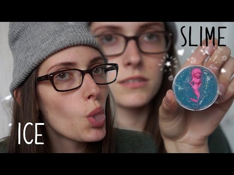 ASMR SLIME IN YOUR EARS AND ICE EATING