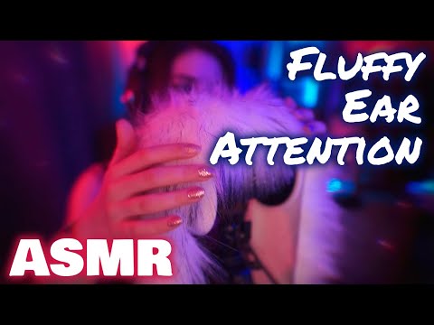 ASMR Fluffy Ear Attention 💎 Fluffy Ear Massage, No Talking