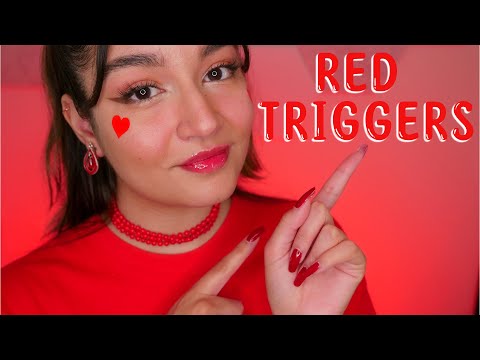 ASMR Assortment Of Relaxing RED Triggers For Sleep ♡