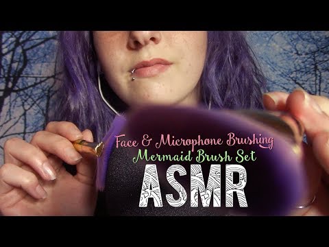 ASMR Français  ~  Face & Microphone Brushing / Mermaid Brush Set