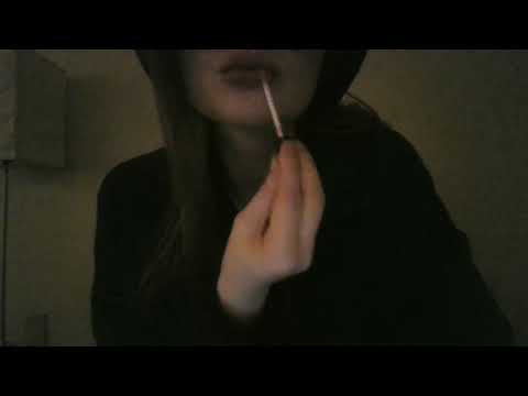 Lip gloss ASMR tingles with low lighting for 10 minutes