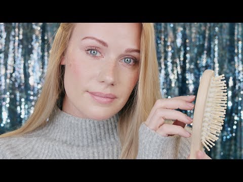 ASMR Hair Brushing, Scalp massage breathy whispers ear to ear (personal attention)