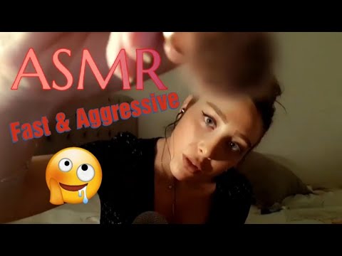 ASMR ~ Fast and aggressive tapping & mouth sounds 👅 & applying make up 💄