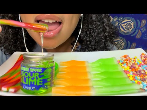 ASMR | Candy Dipped In Green Apple Candy SLl♏️E 🍏