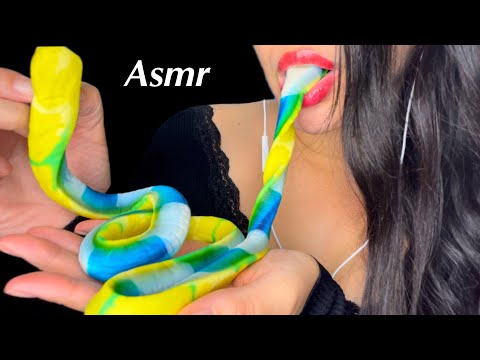 Asmr Eating a Giant Gummy “Worm” No Talking