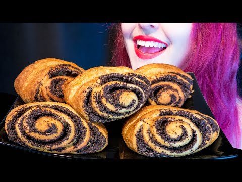 ASMR: Huge Poppy Seed Pastries w/ Milk 🥧 ~ Relaxing Eating Sounds [No Talking|V] 😻
