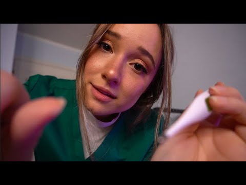 ASMR Night Nurse Takes Care of You in Bed 💕 Redressing Your Wound, General Check Up