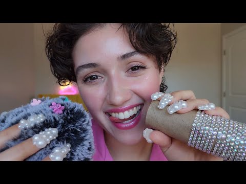 ASMR Tingly Mouth Sound Triggers 💋 (spoolie nibbling, teeth tapping, spit painting, whispering)