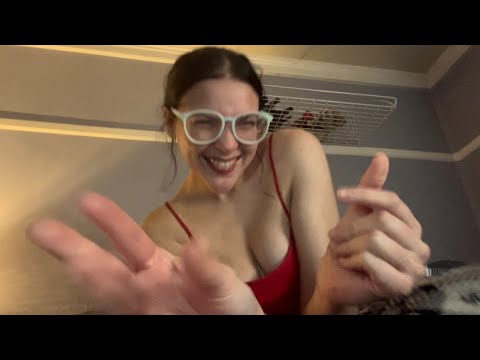Asmr~ Sticky Mouth & Hand Sounds, Collarbone Tapping, Shirt Scratching, Smoking, Lipgloss Pumping…