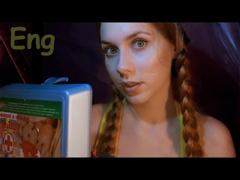 ASMR GIRLFRIEND Role Play - MEDICAL First Aid & KISSES and CARE - CAMPING - Accent