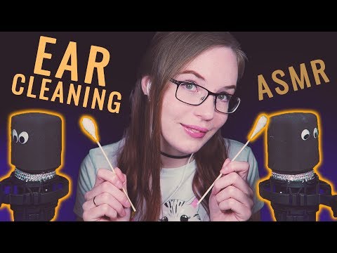 HUGE Tingles ASMR: Ear Cleaning w/Big Q-Tips and Closeup Whispering (QUAD)