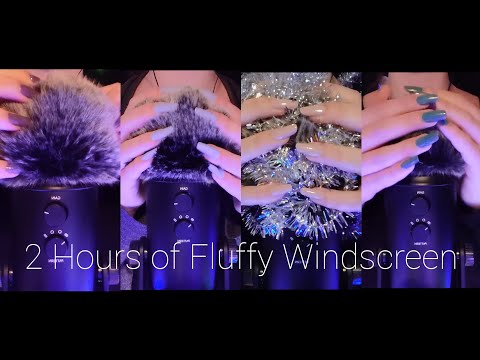 ASMR - Fluffy Windscreen 2 Hour Compilation (Rubbing, Scratching, Combing...) [No Talking]