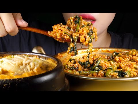 ASMR Yeolmu Kimchi Bibimbap and Soybean Stew (Doenjang-jjigae) | Korean Home Meal | No Talking