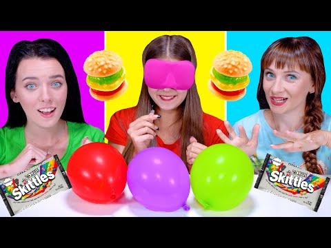ASMR One OR Ten, Balloons Challenge, No Hands Race, Tomato Party, Food Challenge By LiLiBu