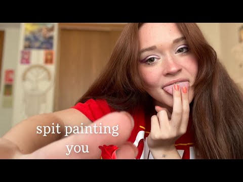 ASMR Spit Painting Your Portrait ✨(intense mouth sounds)