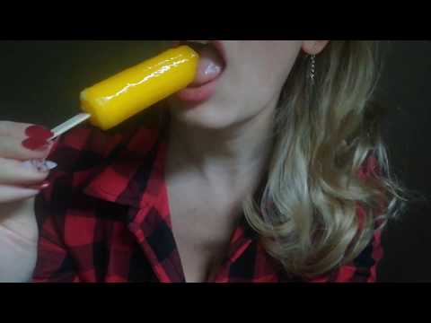 ASMR banana popsicle sucking & licking