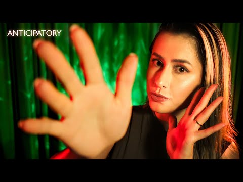 ASMR HAND SOUNDS & FINGER FLUTTERING 🖐 with anticipatory and unpredictable whispering