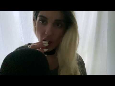 ASMR Gum Chewing and Whispering Trivia Questions & Answers with Tapping & Tongue Clicking