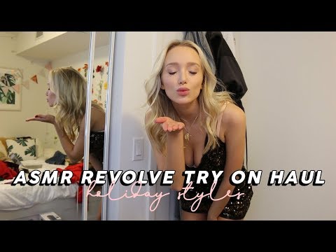 ASMR Revolve Try On Haul 🎄💫 Holiday Styles! (Fabric Sounds & Whispers) | GwenGwiz