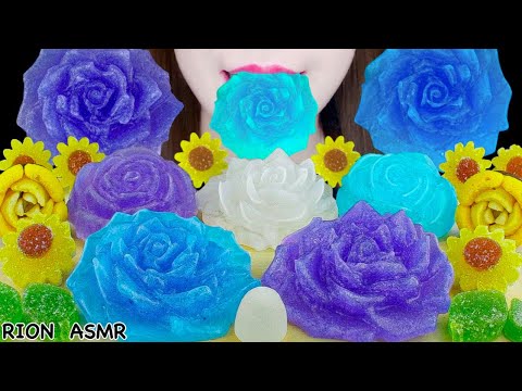 【ASMR】【RECIPE FOR FLOWER KOHAKUTO】FLOWER DESSERTS🌻💙 MUKBANG 먹방 食べる音 EATING SOUNDS NO TALKING