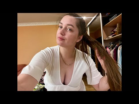 ASMR Cleaning the kitchen in transparent white dress