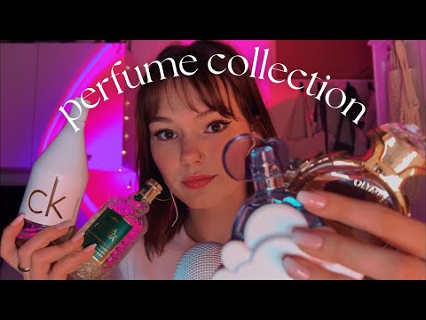 ASMR perfume collection show & tell! (whispers, glass tapping, scratching, lid sounds)