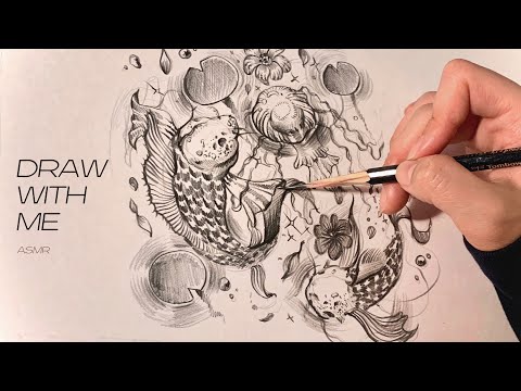 ASMR | ✏️ Draw with me (real time rough sketch) 같이 그림그려요