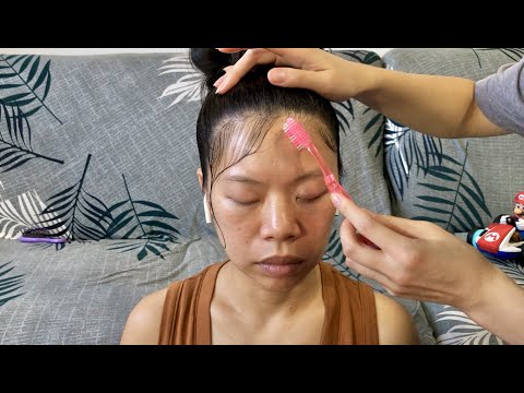 ASMR Sooo this happened ... Doing Her Edges and Hairstyling (Natural Sounds on a Busy Block)