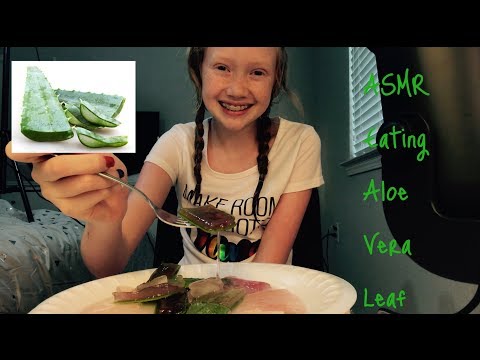ASMR~ Eating Aloe Vera ( leaf ) 🌱 ⚠️SLIMEY GEL CRUNCHY MOUTH SOUNDS