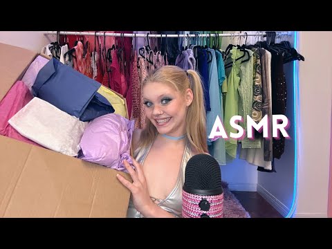 ASMR | Opening A Surprise Clothing Haul !! Fabric Sounds, Crinkles, & Lots Of Rambling 🎀