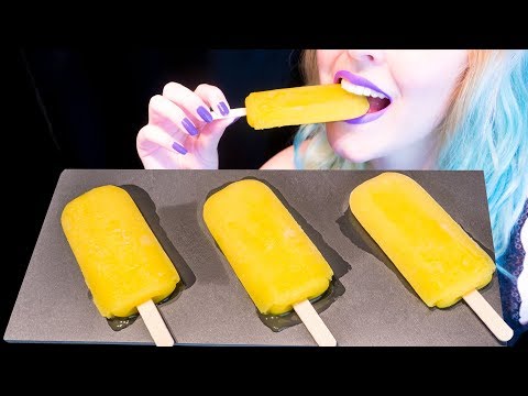 ASMR: Super Juicy & Melting Orange Ice Popsicles | Capri Ice Cream ~ Relaxing Eating[No Talking|V] 😻