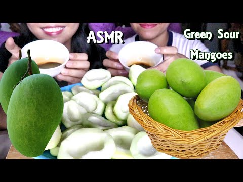 ASMR Green Sour Mangoes Mukbang