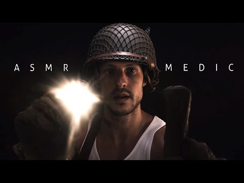ASMR Medical Exam WW2 Roleplay | Vision Test Face Touching Binaural Whispering Soft Spoken Male