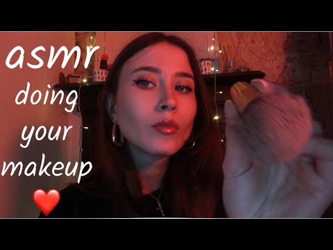ASMR Doing Your Makeup (Semi Fast & Aggressive) w/ Mouth Sounds