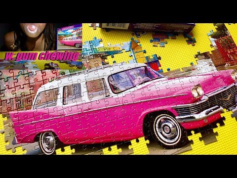 ASMR Putting Together a Jigsaw Puzzle While CHEWING GUM + Whispering!