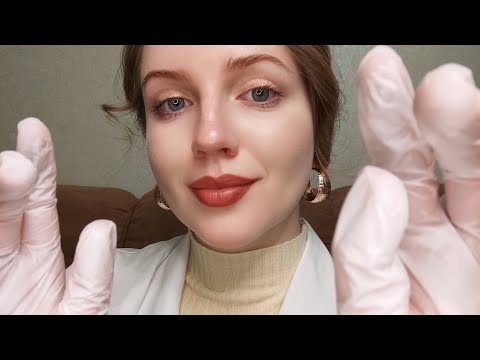 ASMR Detailed Face Exam with Gloves. Medical Roleplay
