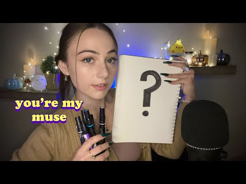 ASMR | Drawing Your Portrait with Markers 👩‍🎨🎨 | visual triggers, sharpie sounds 💖