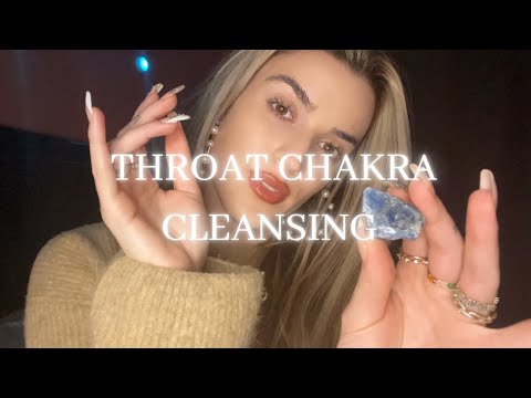 Reiki ASMR | Throat chakra cleansing | Plucking, crystals, smoke cleanse, affirmations, hand flutter