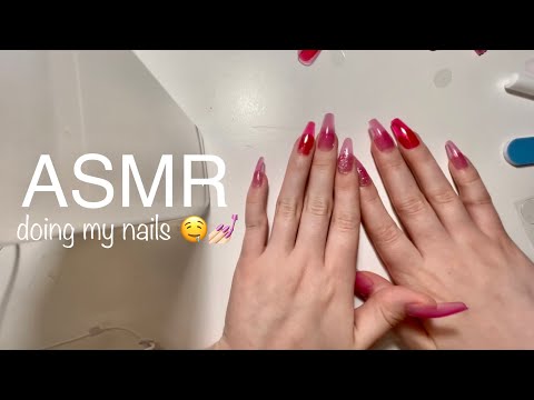 ASMR | Doing My Fake Nails 💅🏻 | Chit-Chat