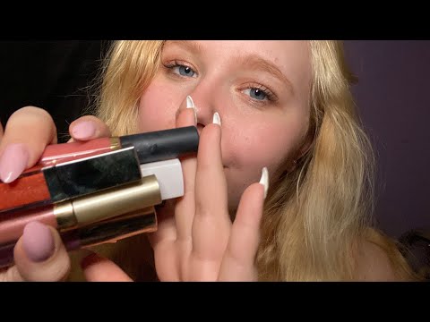 |ASMR| trying on all my lip products