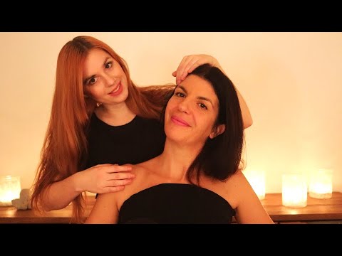 ASMR SPOILING MY FRIEND - MASSAGE AND HAIR BRUSHING