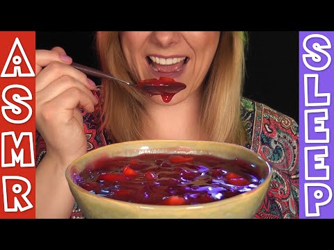 Red Berry Pudding Eating ASMR - 100% Relaxing Sounds 😮