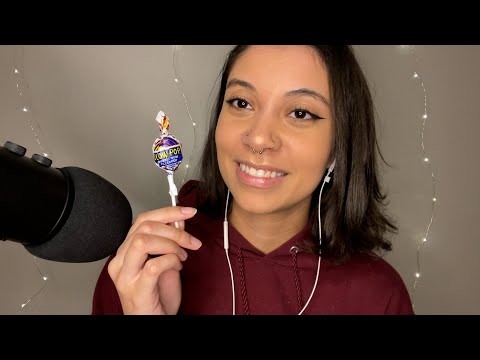 ASMR Cherry Blowpop Eating & Gum Chewing (Mouth Sounds)