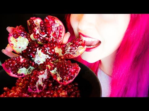 ASMR: Super Crunchy Pomegranate | How to Cut & Enjoy ~ Relaxing Eating Sounds [No Talking | Vegan] 😻