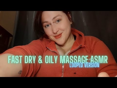 ASMR Fast and Aggressive Massage 🖤✨️ Neck, Arms and Head Massage (Dry & Oily Massage) - Looped