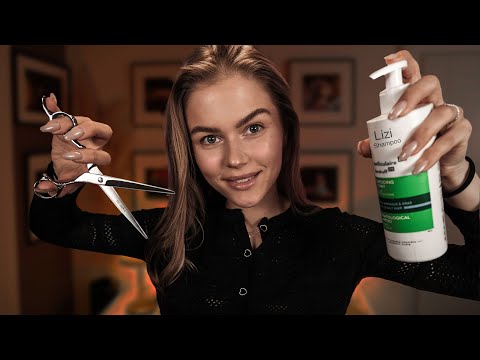 ASMR The Most Relaxing Haircut, Hair Wash and Hairstyling. Realistic Personal Attention