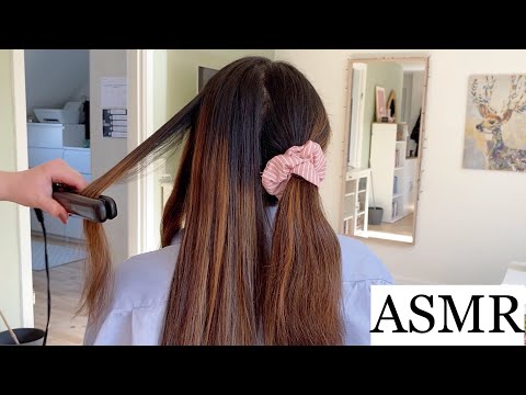 ASMR | Beautiful Hair Straightening with my Friend 🌷 hair play with styling & brushing (no talking)