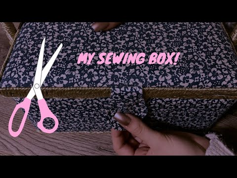 asmr sewing box triggers! tapping & whispers with acrylics 💅🏽