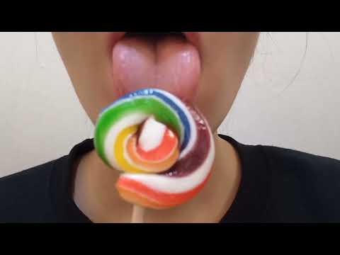 ASMR LOLLIPOP candy licking eating sounds🍭mouth,teeth sounds