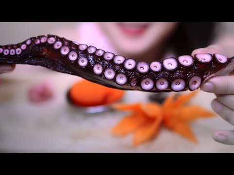 ASMR Octopus TAKO SASHIMI and TOBIKO EGGS , eating sound  | LINH-ASMR